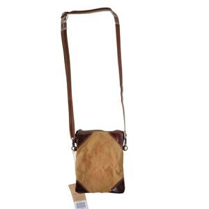 NWT Clea Ray Turtle Canvas Passport Crossbody Purse Adjustable Strap 6 x 8